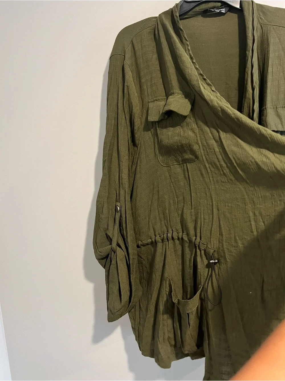BloomChic Olive Utility Drawstring Jacket - Picture 3 of 6